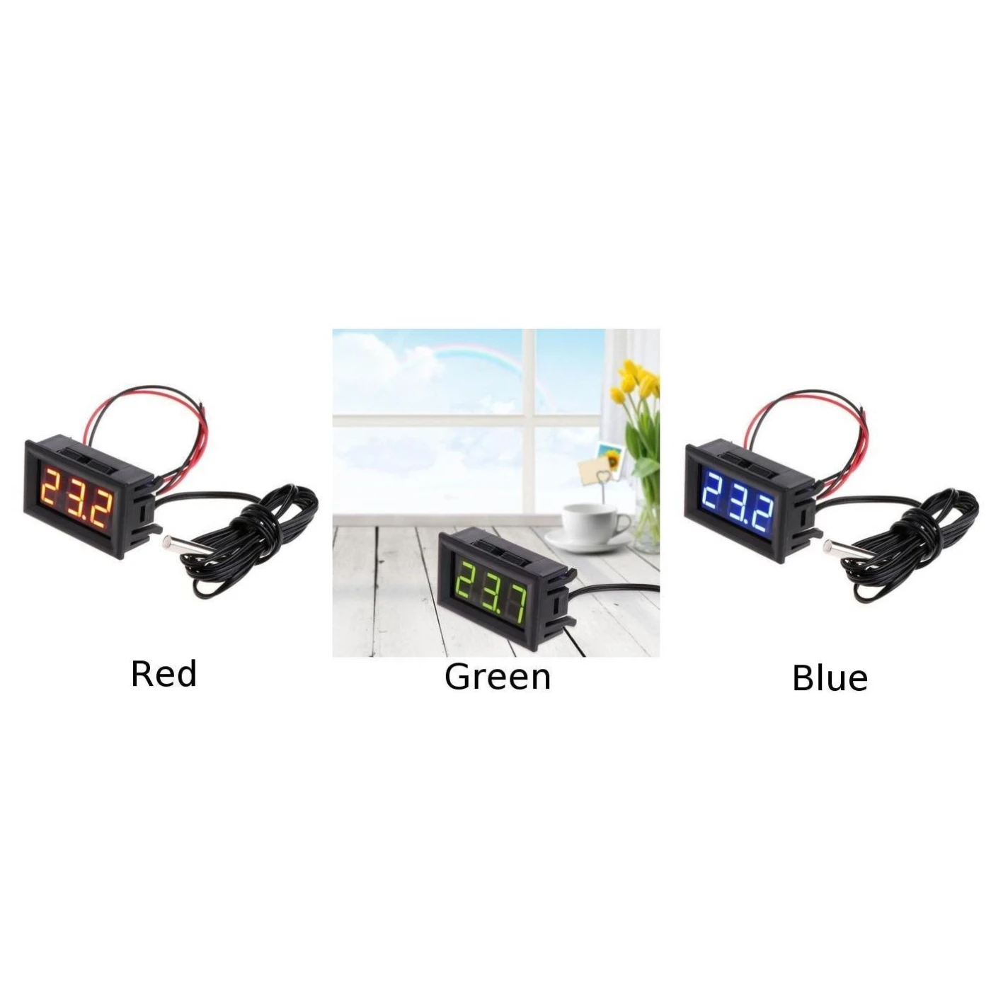 Body temperature Pool Digital Thermometer Terrarium Led Measuring Meter Temp Probe Car Water tanks Refrigerator