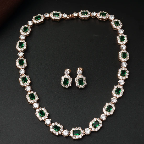 

Luxuious Real Austria Crystal Women Wedding Bouquet Necklace Earrings Jewelry Sets