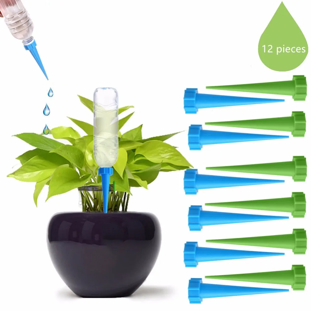 

Dewel 8/12 pieces Automatic Watering Drip Irrigation Tools Flower Pot Plant Potted Watering Drip Device Garden Watering Systemt