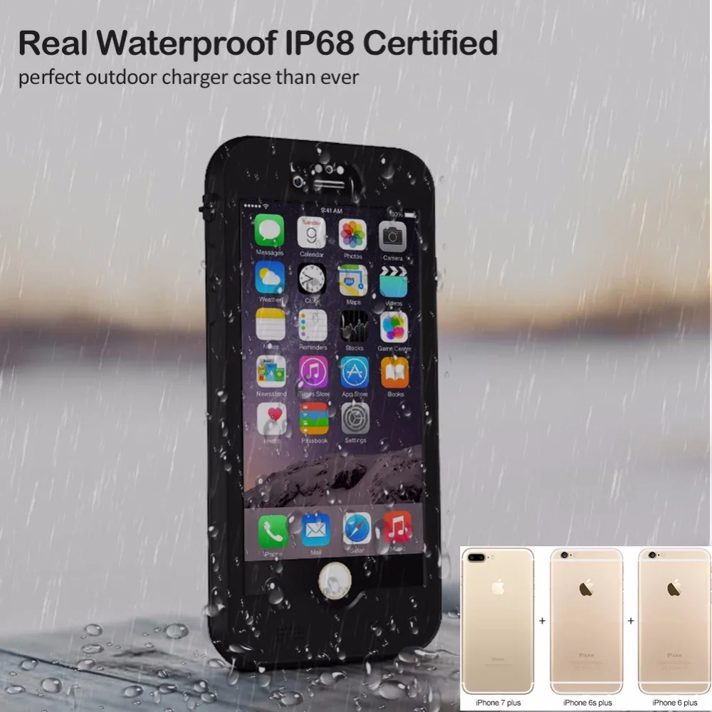 

5.5inch Full 4800mAh Waterproof IP68 Power bank case pack backup battery Charge case for iPhone 6 plus/6s plus/7 plus/8 Plus