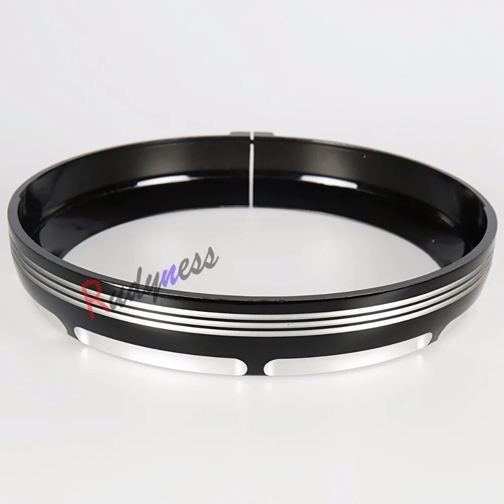 Черный 7 &quotBurst налобный фонарь накладка кольцо для Harley &amp Motorcycle Touring Street Glide 1996 13 14