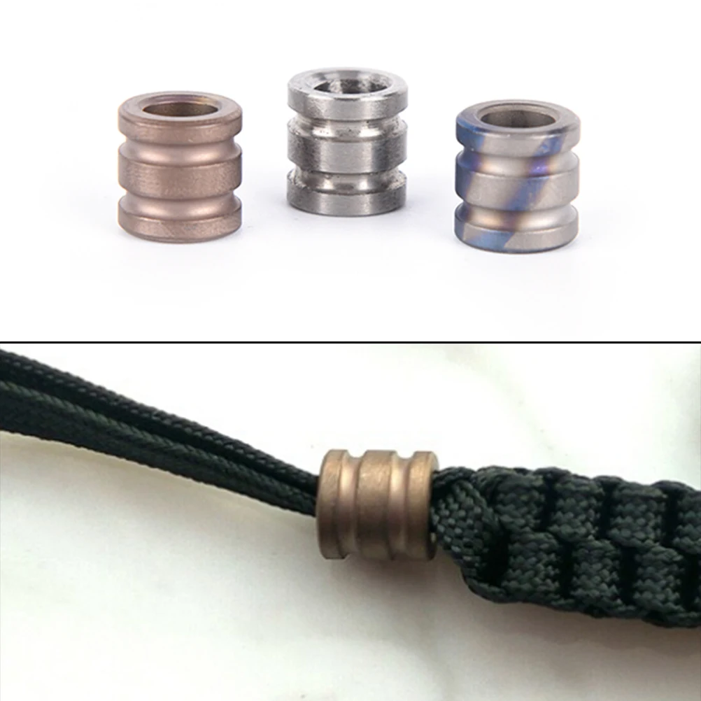 Titanium Alloy Knife Beads Paracord Can Fits Tritium Gas Tube Knife Lanyard Rope Outdoor