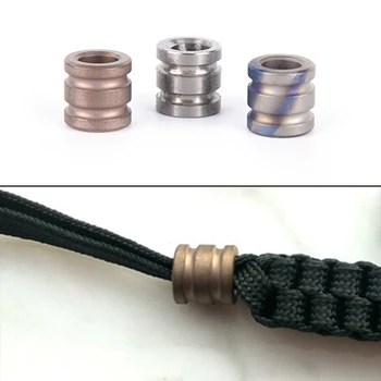 

Titanium Alloy Knife Beads Paracord Can Fits Tritium Gas Tube Knife Lanyard Rope Outdoor Parachute Cord Gadget