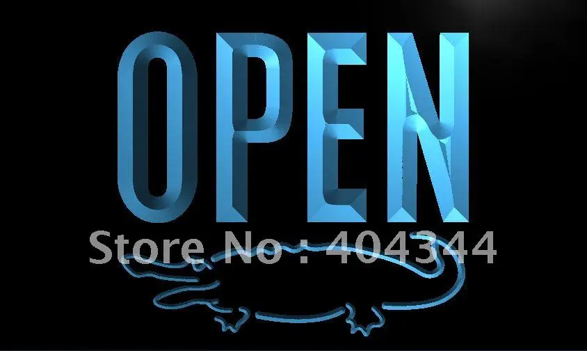 LK858- OPEN Crocodile Display Bar LED Neon Light Sign home decor crafts | Дом и сад