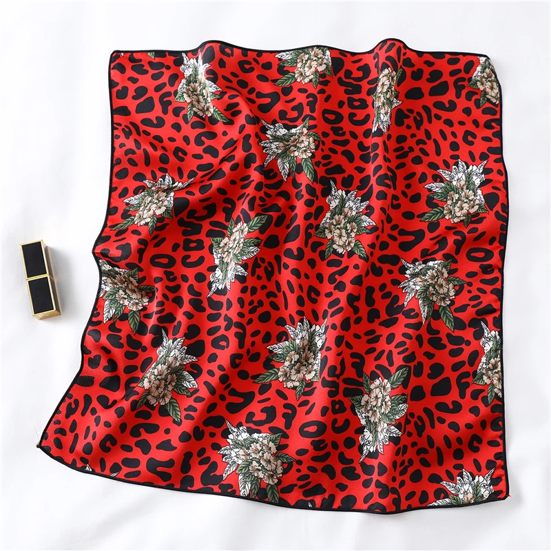 Брендовый дизайнерский шелковый шарф квадратный женский модный Леопардовый шейный платок дамские рабочие шарфы маленький зимний платок бандана повязка для волос - Цвет: FX.118
