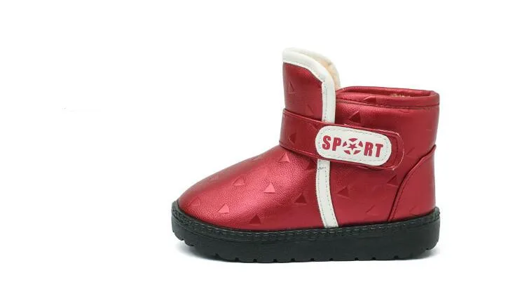 2019 г. Зимние плюшевые ботинки для девочек резиновая обувь на платформе водонепроницаемая обувь из искусственной кожи для малышей уличные