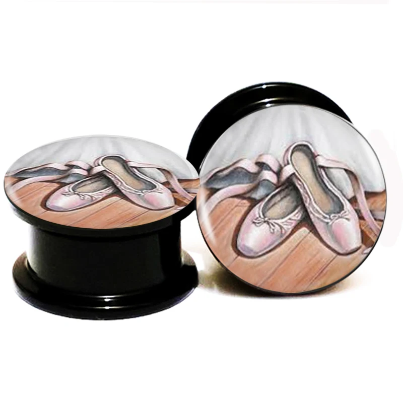 plugs ear ballet screw acrylic lot shoes shoe 2pcs 25mm 6mm wholesale china baphomet gauges 2g