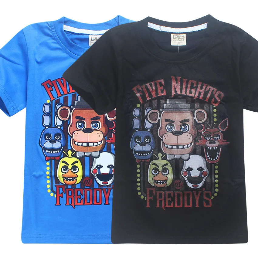 Летняя детская одежда 2018 футболки Five Nights At Freddy's 5 Freddys топы для детей мальчиков