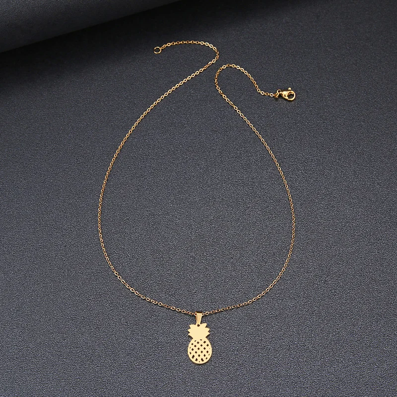 Hibobi Stainless Steel Necklace Women Jewelry Pineapple Trendy Necklaces Pendants Chain Donot Fade Valentine's Day Gift (5)