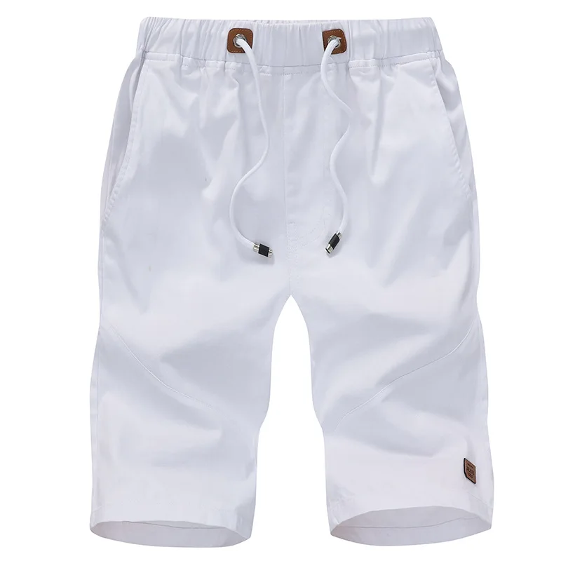 

2019 Casual Men Shorts Summer Beach Shorts Homme Quality Cotton Fashion Outwear Trousers Men Solid Elastic Mens Shorts M-5XL