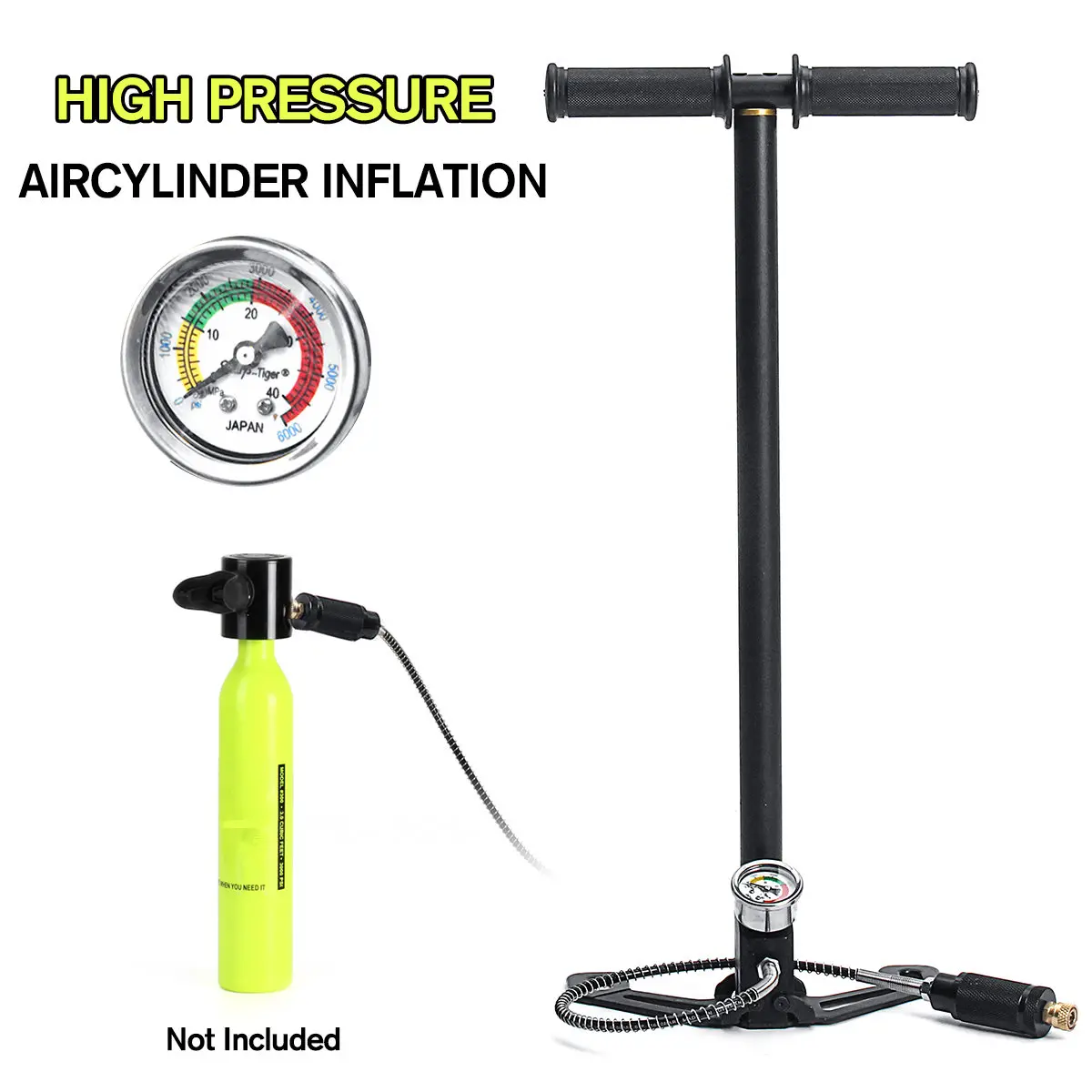 

Scuba Diving Hand Pump for 0.5L Oxygen Reserve Air Tank Mini Operated Pump Spare Underwater Breathing Parts Diving Equipment