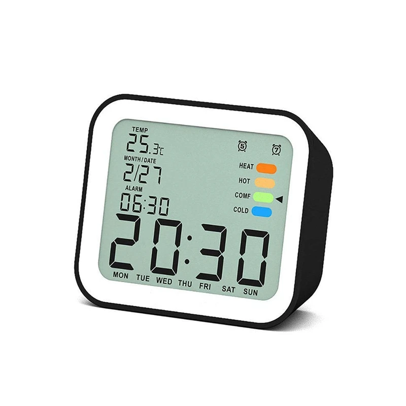 

High Quality Digital Alarm Clo-ck Black Optional Snooze Function Humanized Design Travel Clock Home Travel