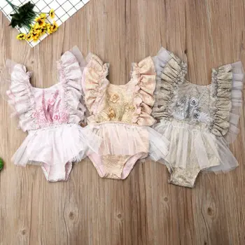 

PUDCOCO Newborn Baby Girl Ruffle Sleeve Flower Romper Jumpsuit Outfits Sunsuit Support wholesale