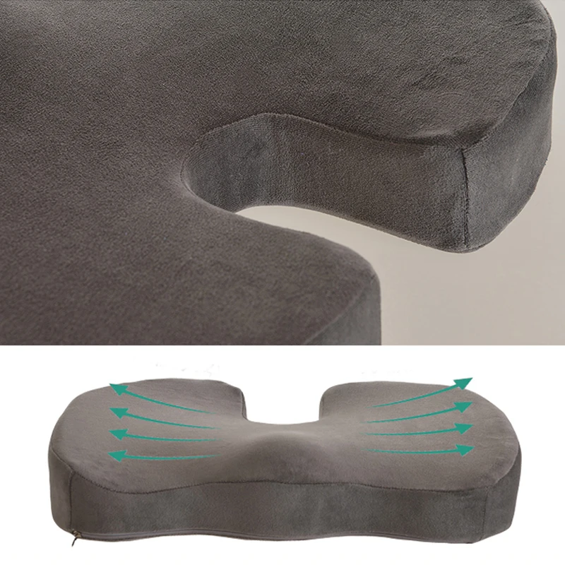 Подушка из хлопка с эффектом памяти, офисное кресло, автомобильное сиденье, короткая плюшевая u-образная подушка для ягодиц