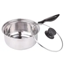 Паровой горшок с горячим молоком 16 см из толстой стали с одной ручкой для домашнего приготовления пищи с ручками для молока 20 см для кухни из нержавеющей стали