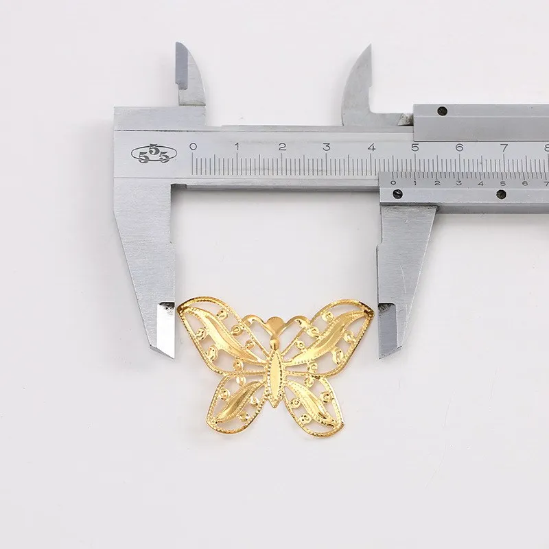 

30pcs Vintage Butterfly Filigree Metal Connectors Crafts For Jewelry Making DIY Hollow Hanging Piece Accessories