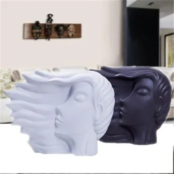 

Abstraction Beauty Girl Head Portraits Purely Manual Statue Creative Craftwork Desktop Decoration Office G1273
