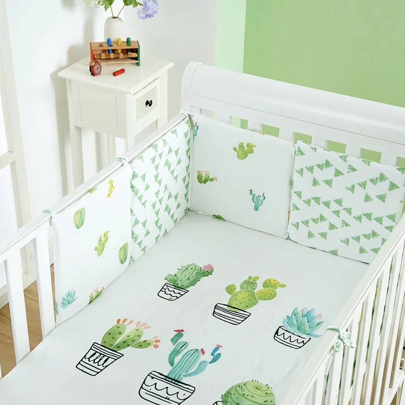 6pcs Newborn Crib Bumper Protector Baby Bed Bumper Protect Baby Safe Newborn Bumpers for Infant Bed Cartoon Fruit Plant Cloud