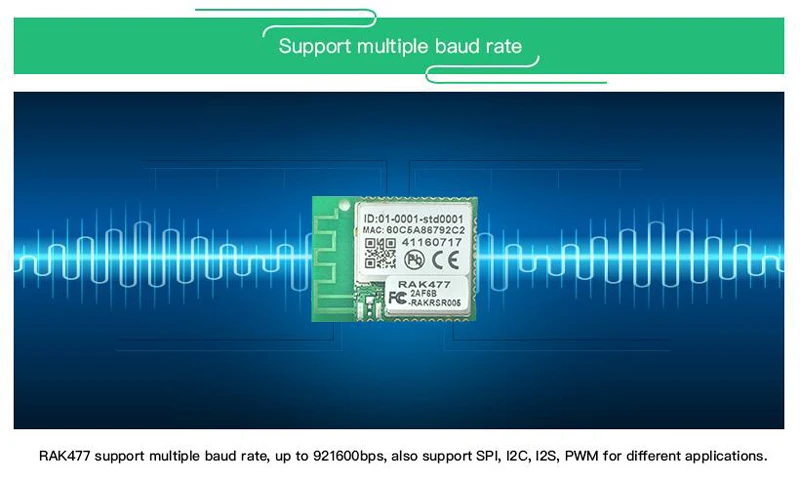 Беспроводной IoT модуль RAK477 низкая мощность маленький размер UART серийный к Wi-Fi промышленный модуль Tcp Ip MQTT Сохранить 5 SSID AP STA режим Q111