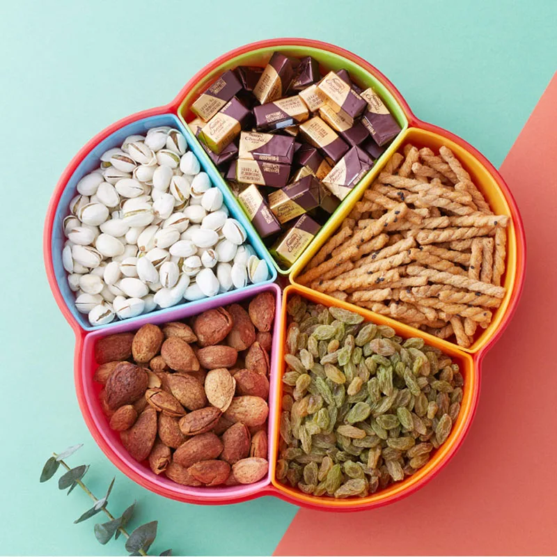 050 Plastic transparent lattice candy melon seed dried fruit tray Home