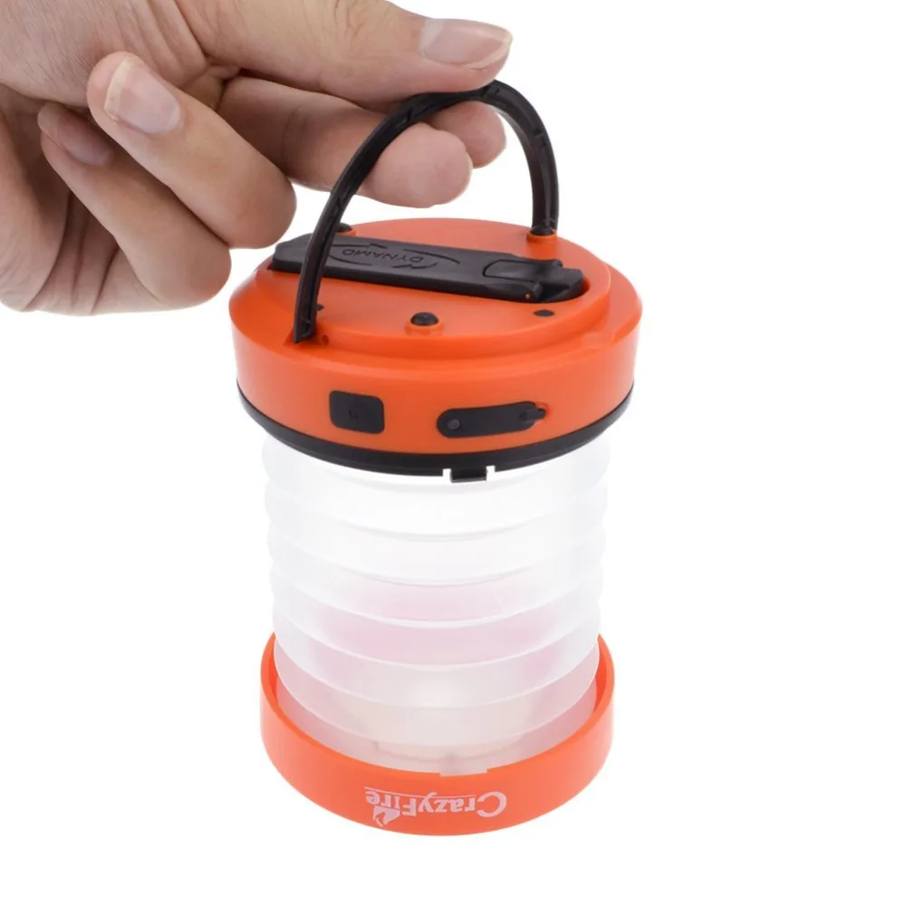 Camping Lantern Portable Light Mini Hand Crank Telescopic LED