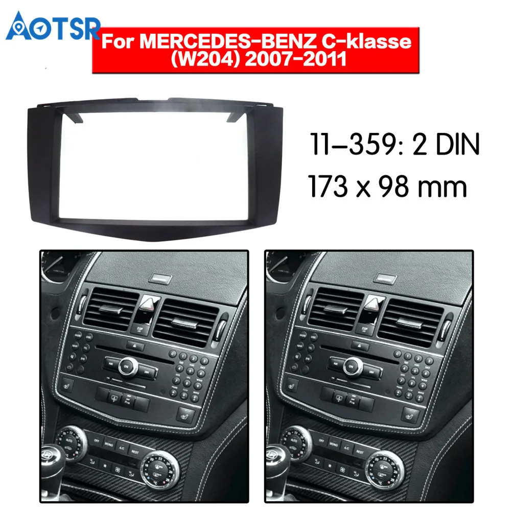 2 Din Автомобильный Радио фасции мультимедиа рамка Комплект для MERCEDES-BENZ C-klasse (W204)