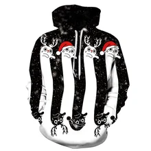 Women/Men Sport Hoodies Christmas Snowman 3D Print Sweatshirts Long Sleeve Sportwear Loose Tops Autumn Workout Hooded Sweaters
