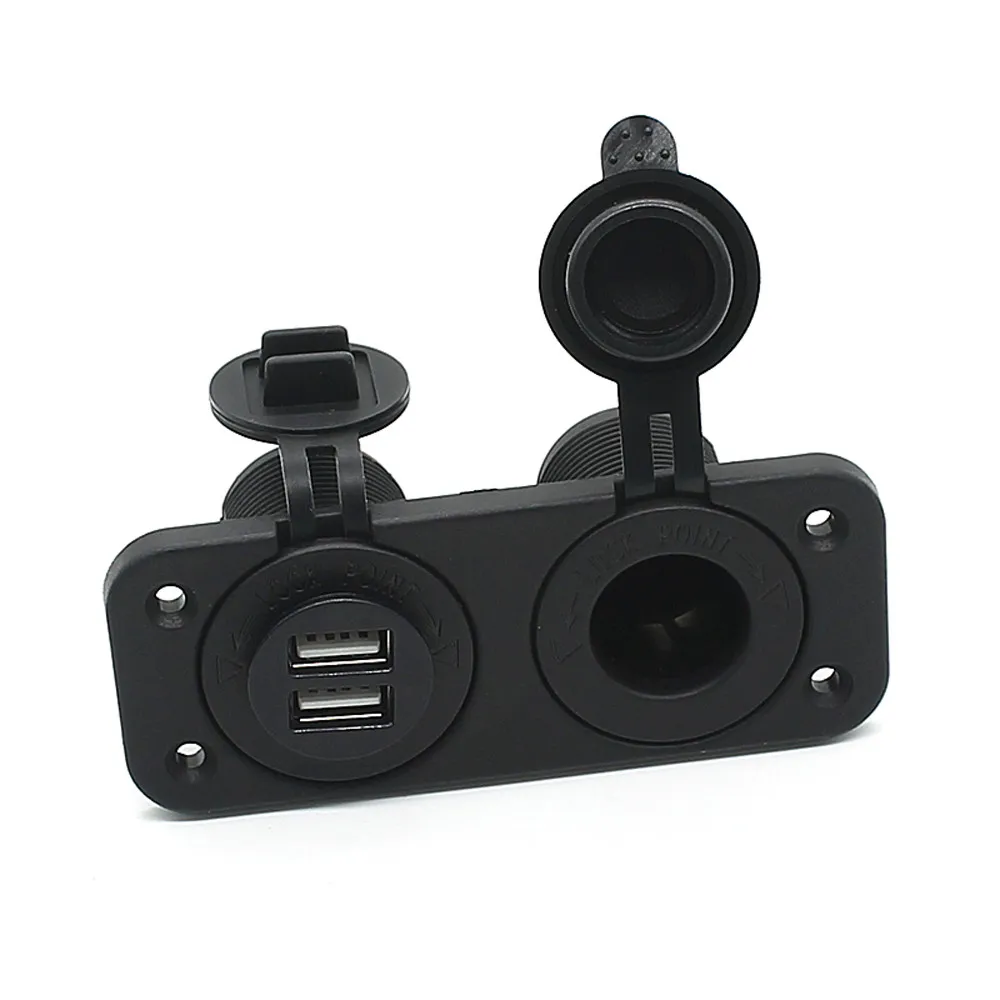 

Car Dual USB Charger and Socket Panel Mount Marine 12 Volt Boat Power Outlet Cigarette lighter Car charger 3.0#