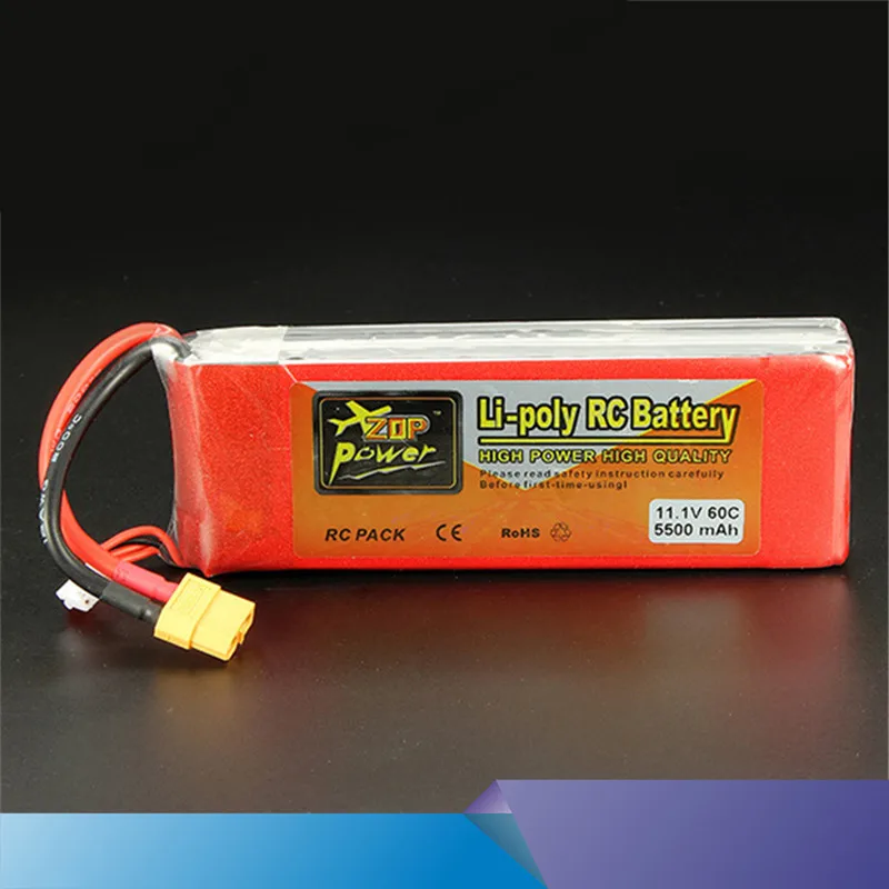 

2019 New High Quality ZOP Power 11.1V 5500mAh 3S 60C Lipo Battery XT60 T Plug With Remote Battery Monitor For Quadcopter Model