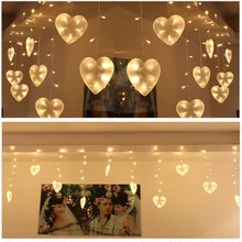 Светодиодный светильник с сердечками, Рождественская Свадебная вечеринка, декоративная лампа, 220 В, ALI88