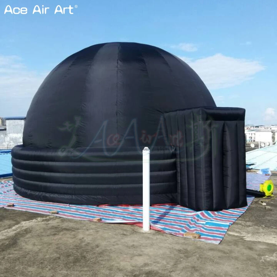Подгонянный 6 м диаметр черное покрытие снаружи гигантский надувной проекционный купол планетария для продажи