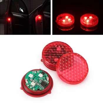 

TiOODRE Vingtank 1 Pair Wireless Car Door Warning Light Red Strobe Flashing LED Door Open Safety Flicker Anti Rear-end Collision