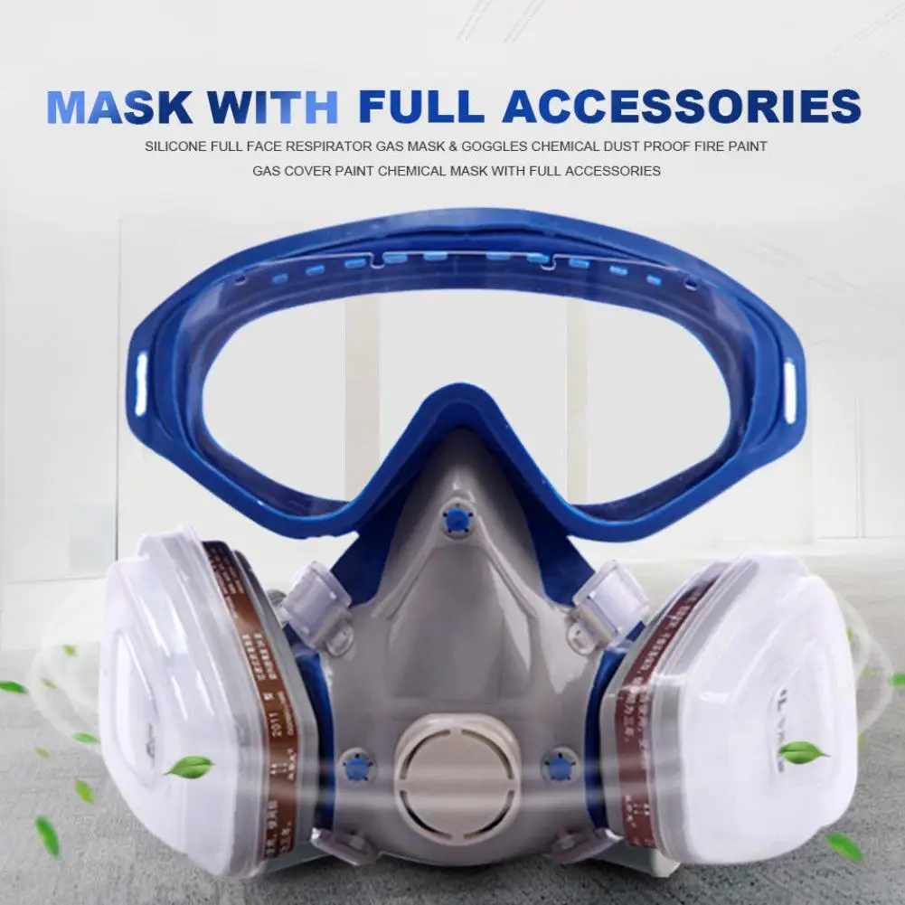 

Silicone Full Face Respirator Gas Mask Goggles Chemical Dust Painting Filter