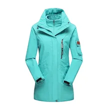 Winter Women ski 3 in 1 Jacket Windproof Warm Fleece Windbreaker Outdoor Fishing Hiking Camping Tourism Female Coat M-4XL