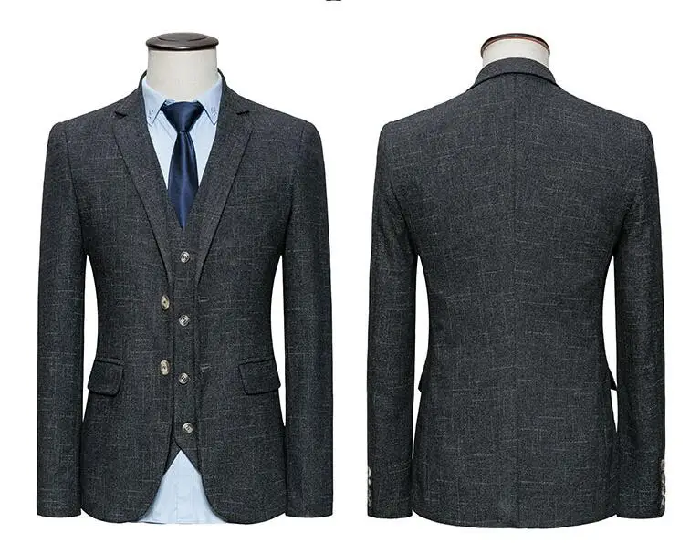 Куртка+ брюки+ жилет) новые модные мужские официальные деловые костюмы