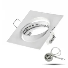 Квадратные встраиваемые алюминиевые потолочные светильники, каркасные фитинги GU10 MR16, крепежный держатель, светодиодные светильники, аксессуары 83 мм, держатель