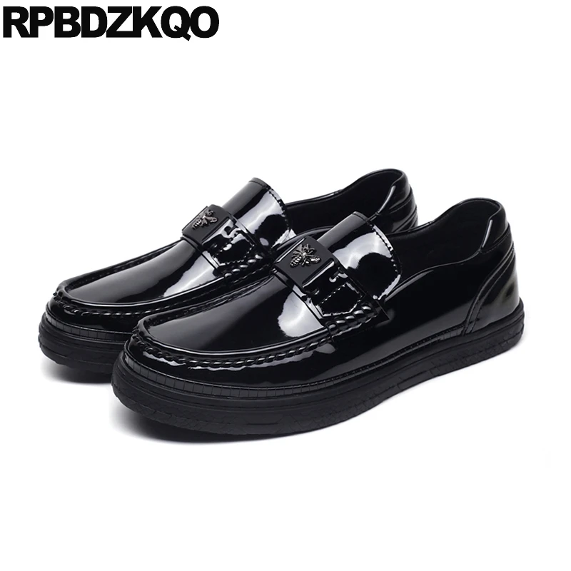Loafers European Famous British Style Italian Mens Shoes Brands Black