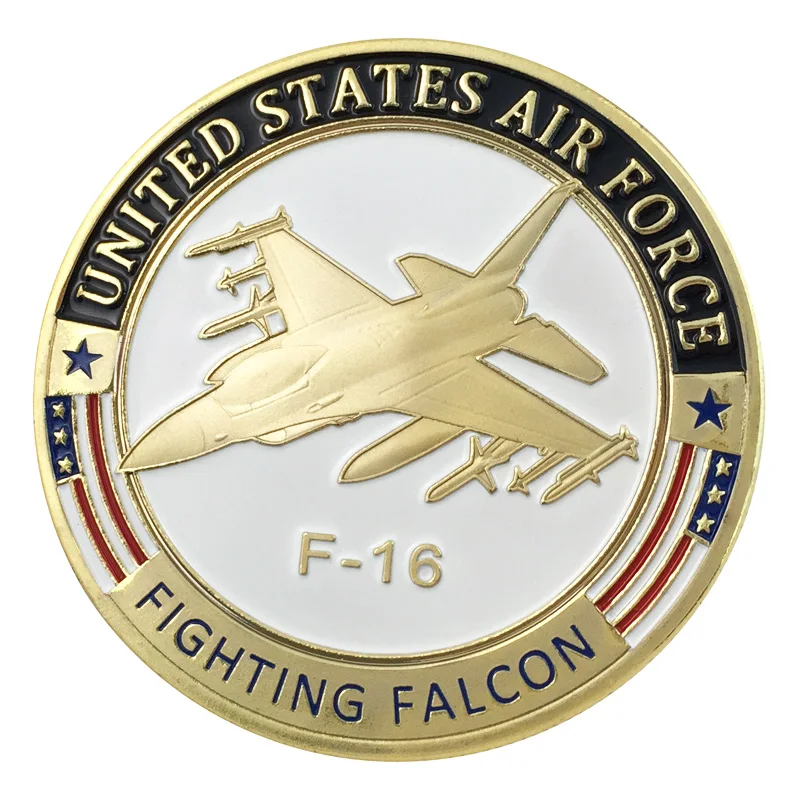 

Whole Sale United States Military /USAF F-16 Fighting Falcon Gold Plated Challenge Coin/Medal 1321#