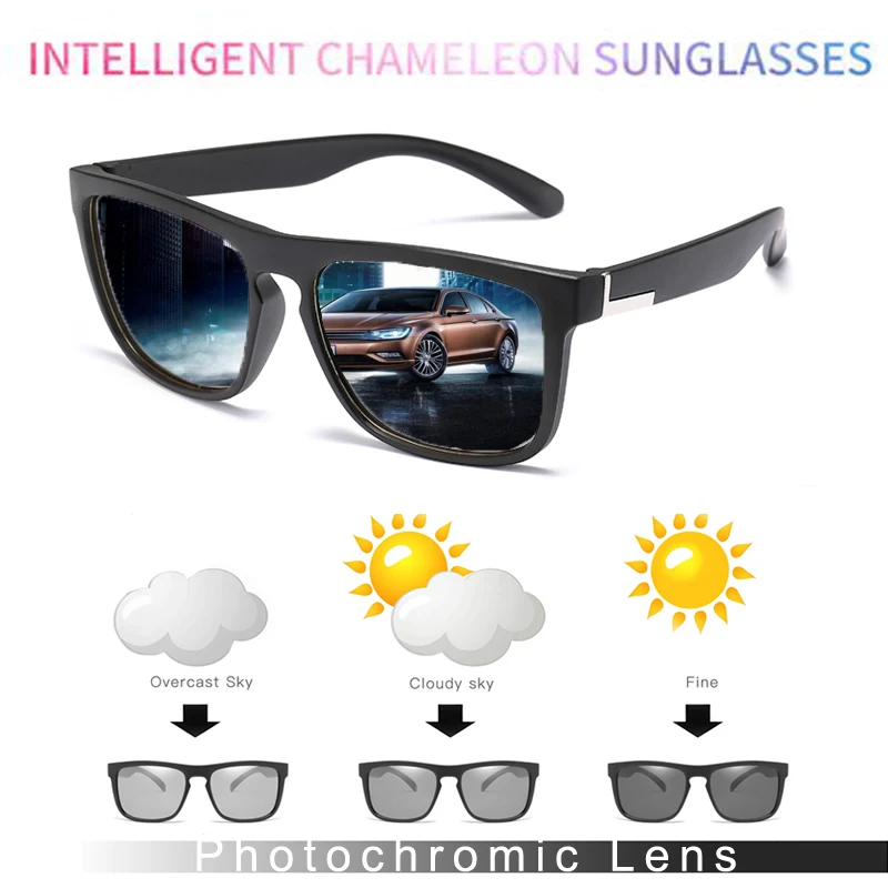

HD Polarized Photochromic Sunglasses Men Driving Chameleon Glasses Male Day And Night Vision Driver Goggles Lentes Sol Hombre
