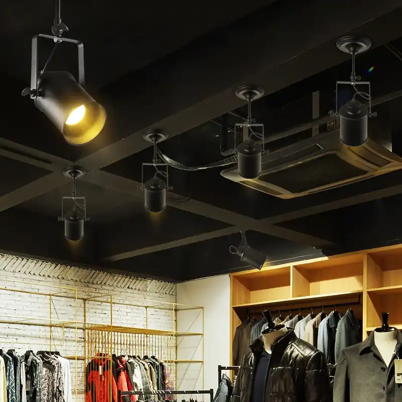 Modern Industrial Retro Loft Led Light Black Paint Ceiling Light Lustres For Clothing Shop Cafe Bar Bedroom Showroom