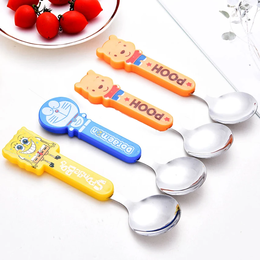 

Cartoon Spoon Cute Tableware Metal Spoons Soup Rice Spoon for Children Kids Doraemon Winnie Coffee Tea Kitchen Accessories