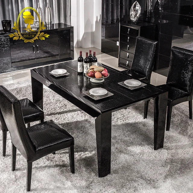 Mobiliario moderno comedor de madera de color negro superior de ... Mobiliario moderno comedor de madera de color negro superior de ...