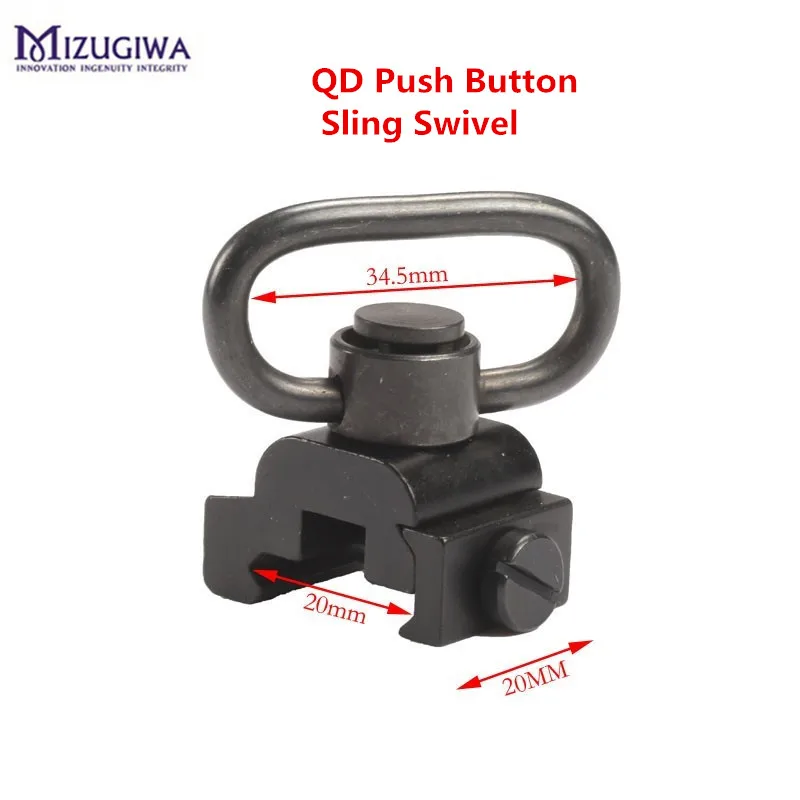 20mm QD Heavy Duty Quick Release Detach Push Button Sling Swivel