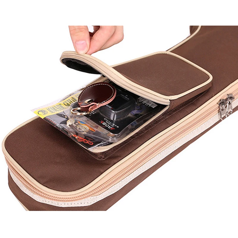 Capa de Guitarra Protetor para Guitarra de Café Bolsala de Alças Mochila à Prova Almofada de 8mm Elétrica Duplas Algodão Espessamento D'água 101x33x6cm - Image 6