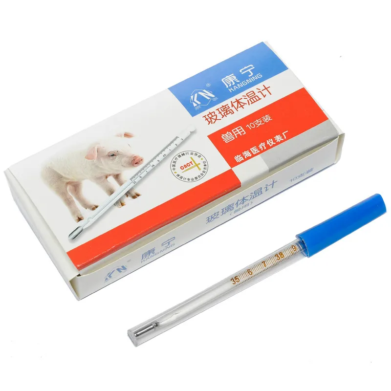 10PCS Veterinary Thermometer Pig Thermometer Mercury Thermometer Glass