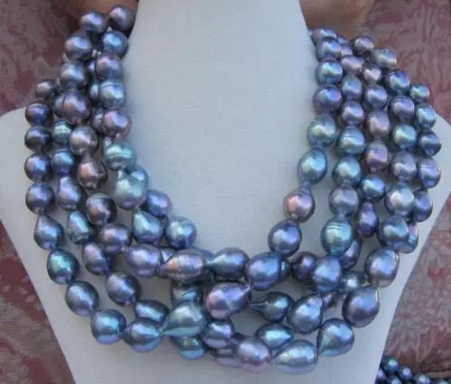 

natural south baroque 10-11 mm pearl necklace 100 inch yellow clasp