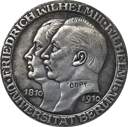 Пособия по немецкому языку 1910 3 марки копия монет 33 мм