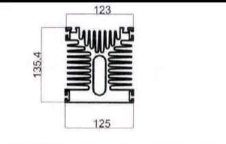 125*135*200 мм Твердый алюминиевый радиатор ширина 125 мм, высота 135 мм, длина 200 мм пользовательская Длина радиатора