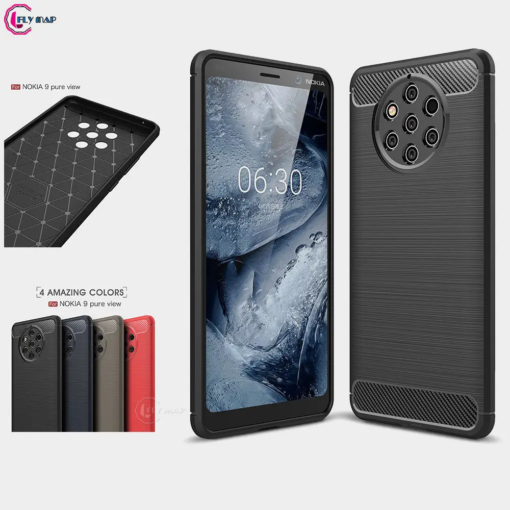 Silicone Soft Case For Nokia 9 Pureview Global Ta 1082 Tpu Carbon