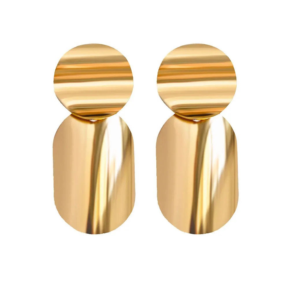 

Fashion Trendy Earings Jewelry Rose Gold Earrings for Women Stainless Steel Round Earrings